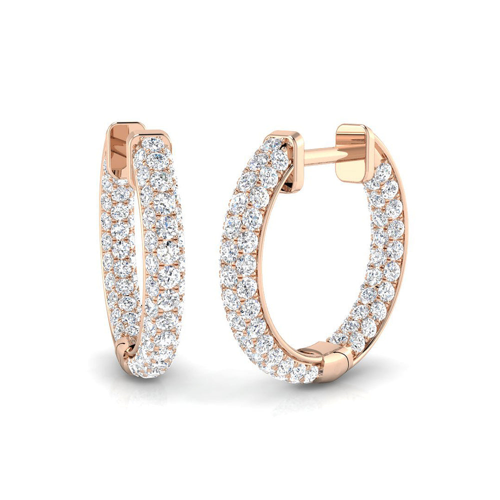 Hoop Earrings - Erfvy 1ct Round Cut