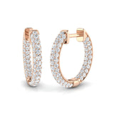 Hoop Earrings - Erfvy 1ct Round Cut