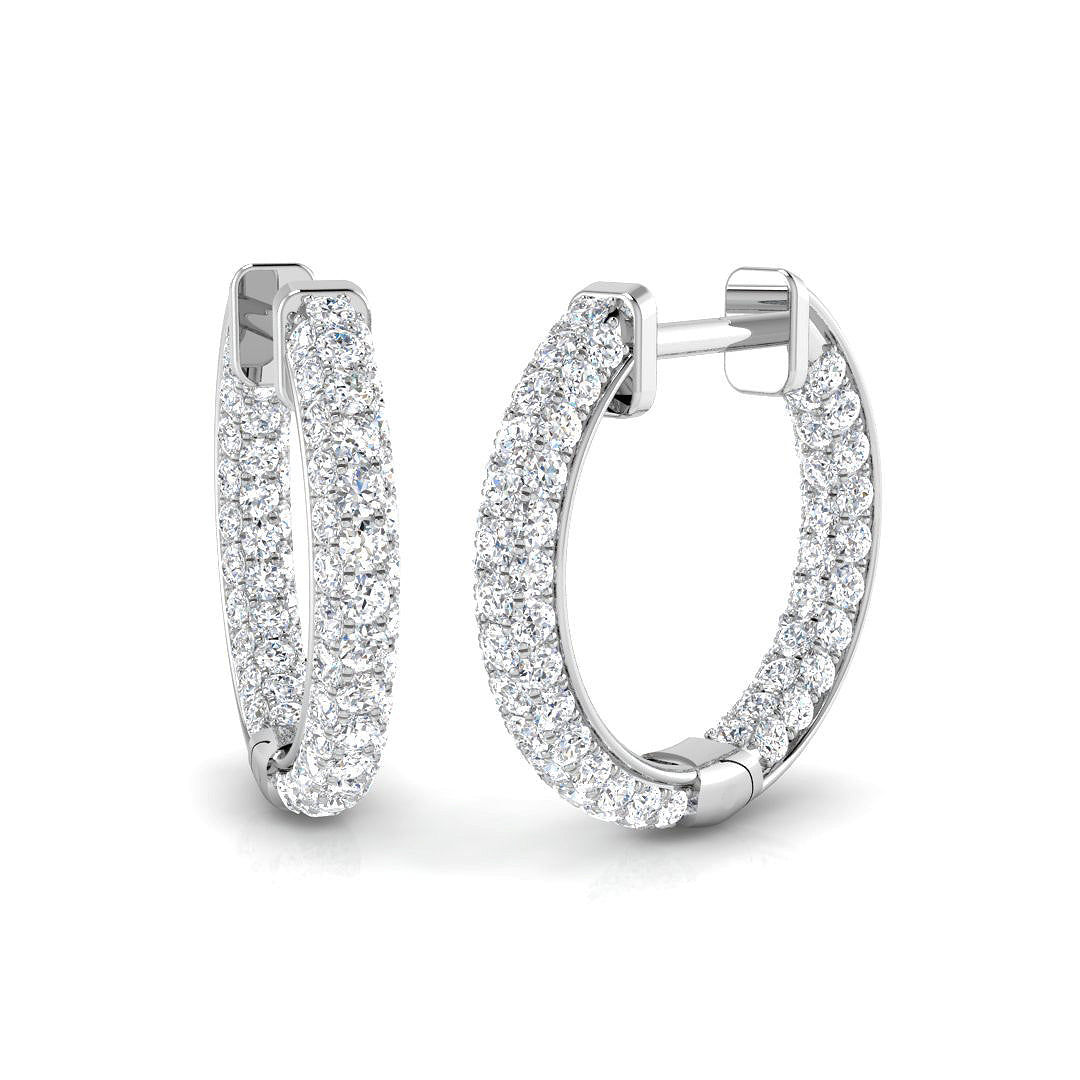 Hoop Earrings - Erfvy 1ct Round Cut