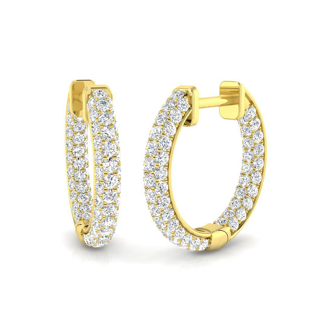 Hoop Earrings - Erfvy 1ct Round Cut