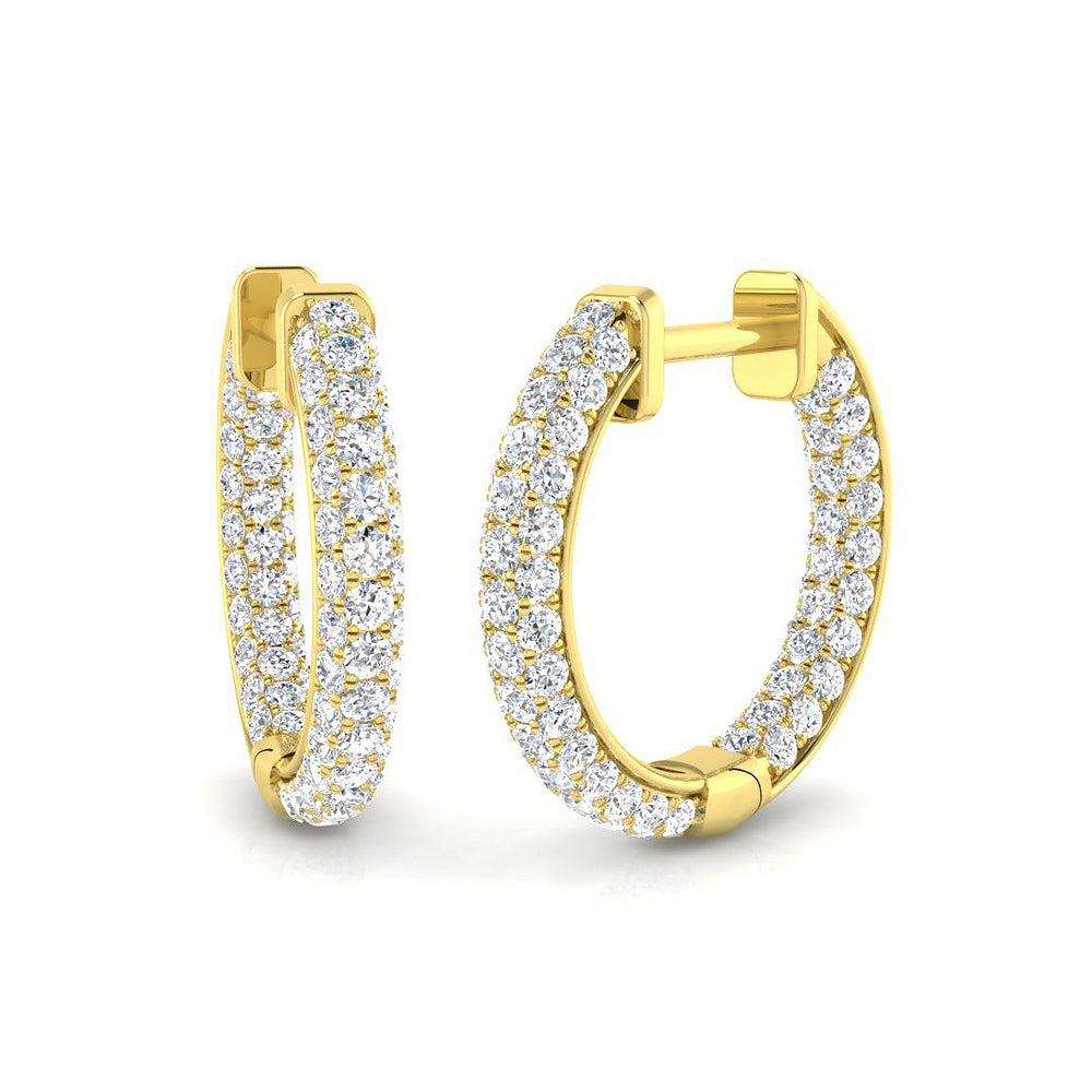 Hoop Earrings - Erfvy 1ct Round Cut