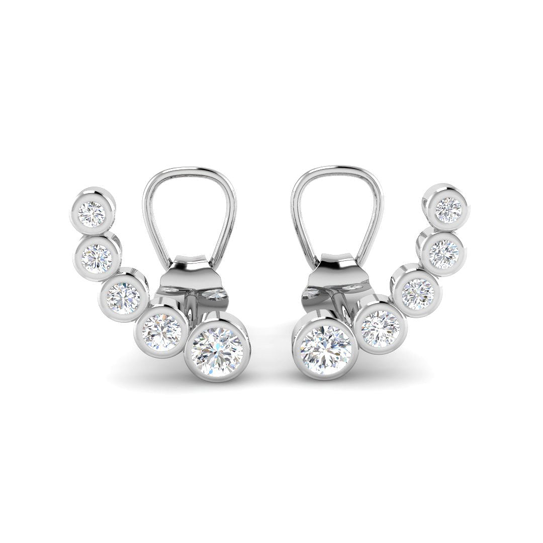 Gold Diamond Crawler Earrings - Elegant 0.33ct Luxury Jewelry