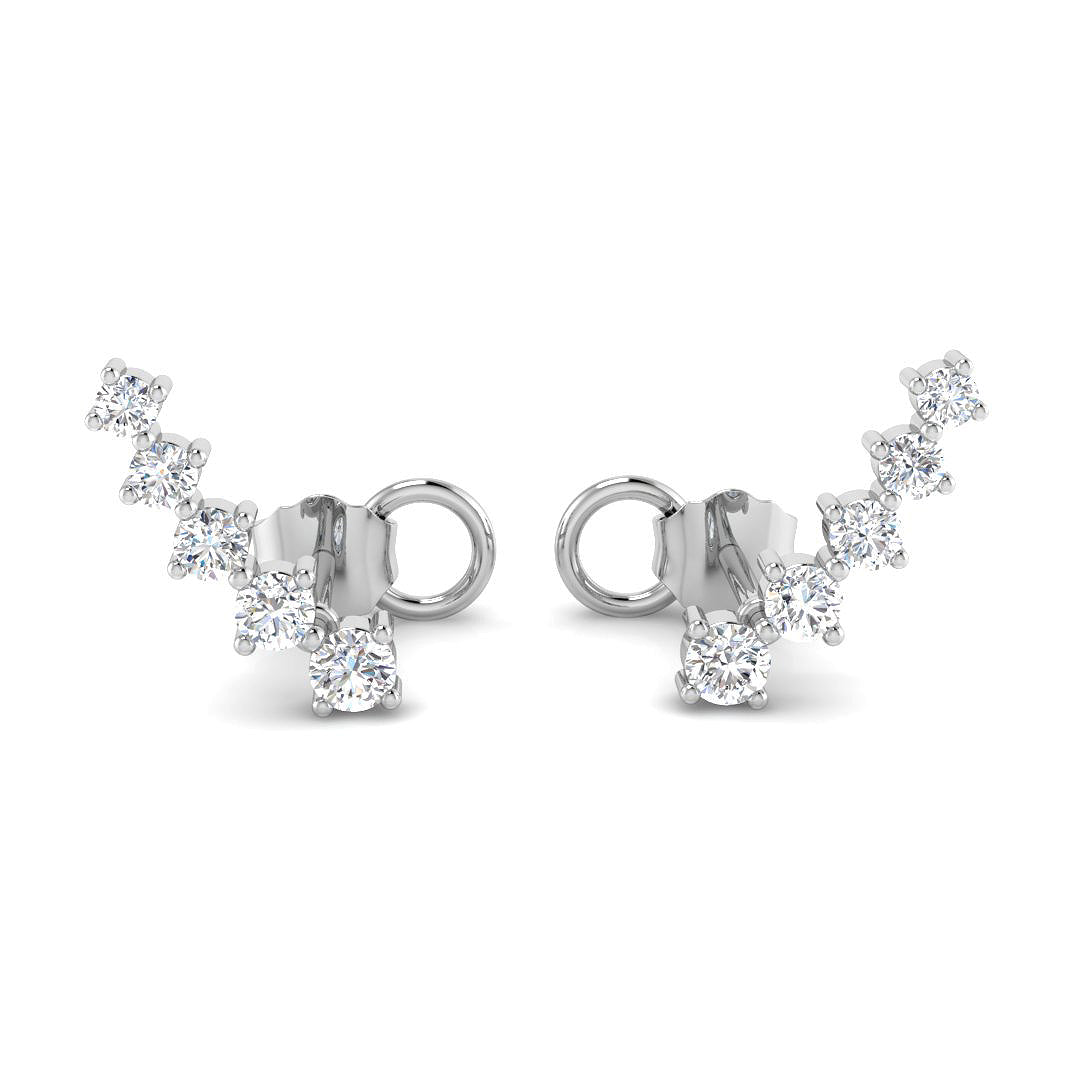 0.36ct Natural Diamond Round Cut Stud Earrings in 9K White Gold