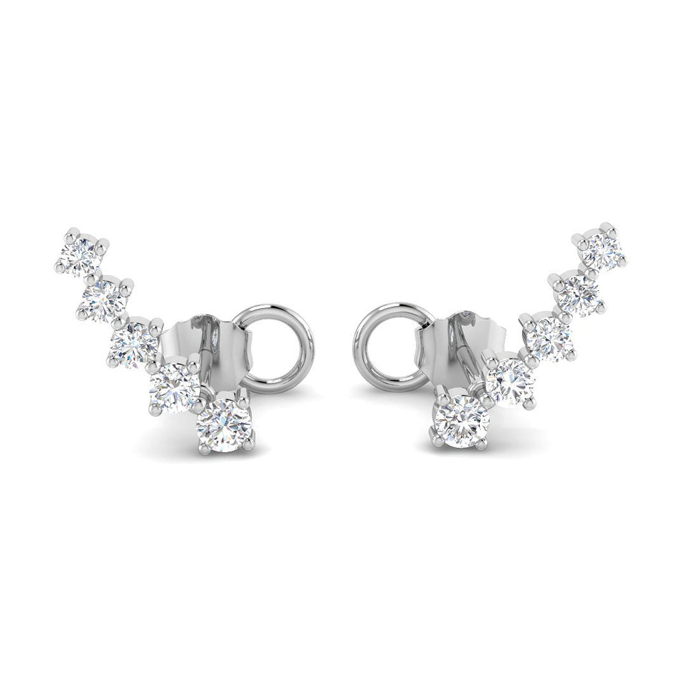 0.36ct Natural Diamond Round Cut Stud Earrings in 9K White Gold