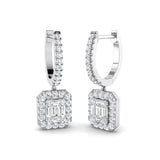 Tilly Luxury Gold Drop & Trilogy Diamond Earrings, 0.5ct Elegance