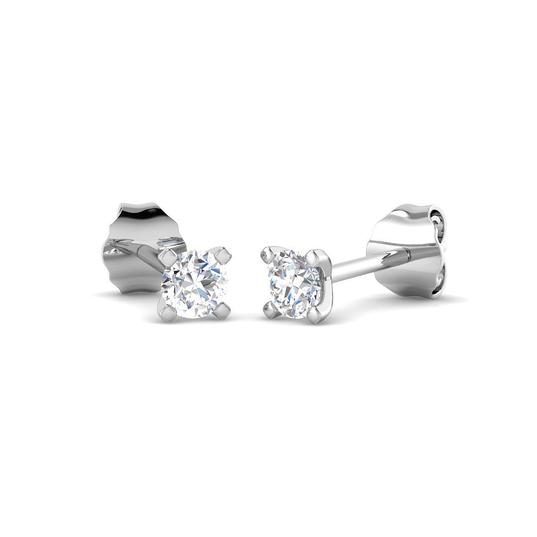 0.25ct Lab Diamond Round Cut Stud Earrings in 9K White Gold