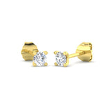 9ct Yellow Gold 0.25ct Lab Grown Diamond Solitaire Earrings