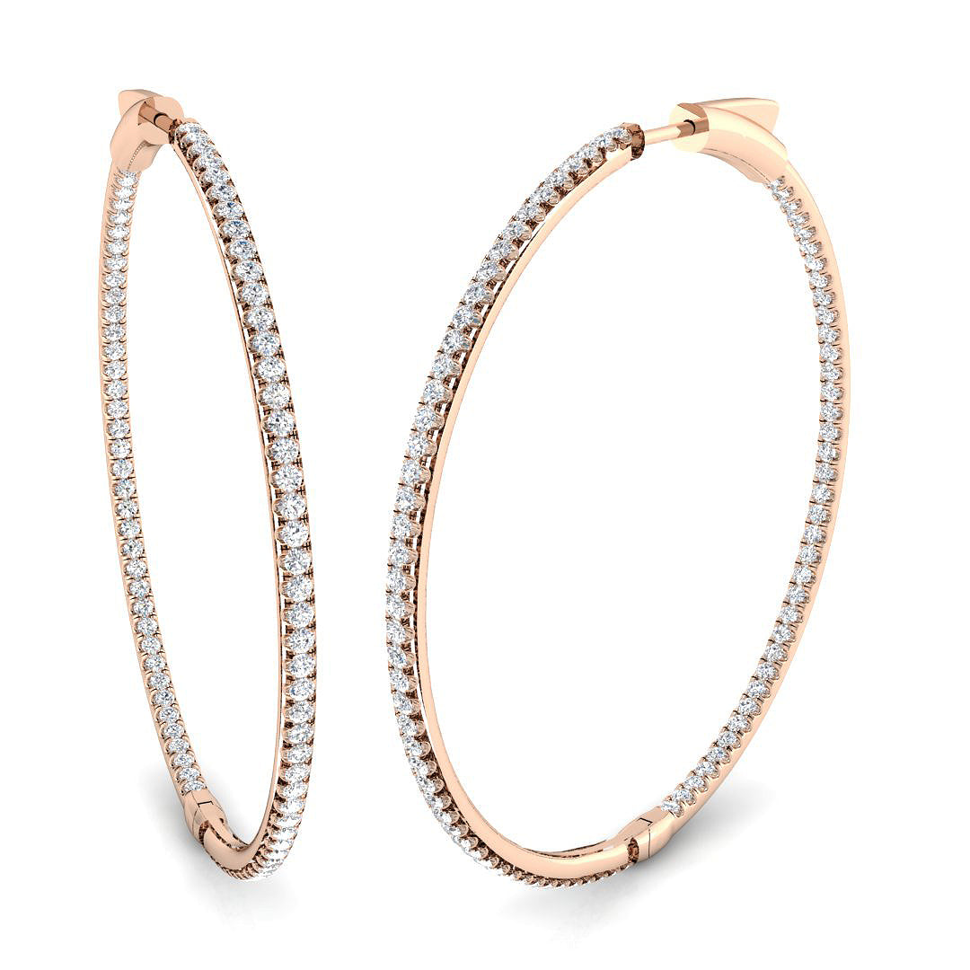 Hoop Earrings - Tulip 1.75ct To 3ct Fine Diamond Sparkle