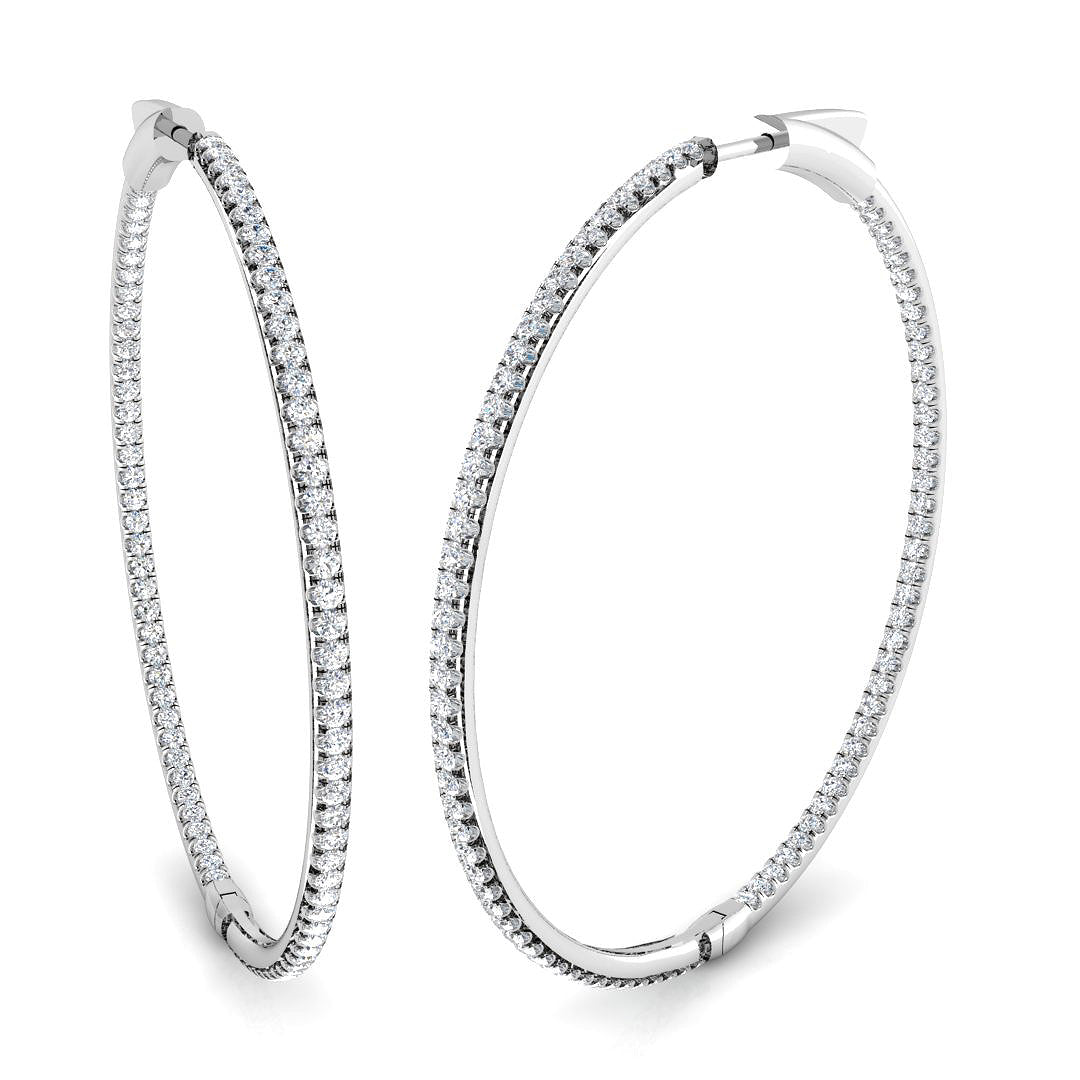 Hoop Earrings - Tulip 1.75ct To 3ct Fine Diamond Sparkle