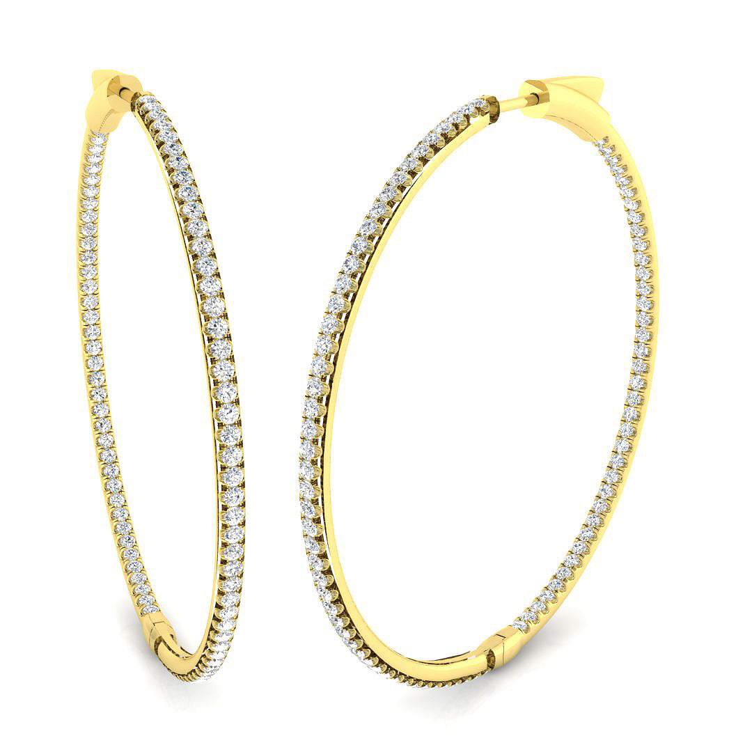 Hoop Earrings - Tulip 1.75ct To 3ct Fine Diamond Sparkle