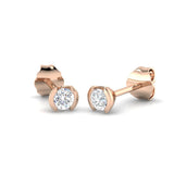 Solitaire Diamond Earrings with Lab Grown Round Cut