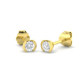 Solitaire Diamond Earrings with Lab Grown Round Cut