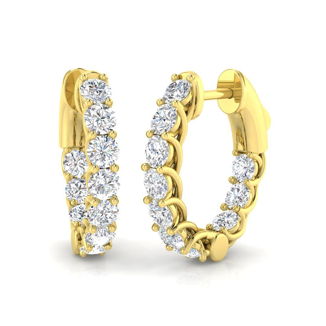 Hoop Earrings - Lumry 2ct Gold Premium Luxury