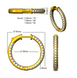 4.50 Carat Natural & Lab-Grown Round Diamond Hoop Earring in Gold - Certified Diamond