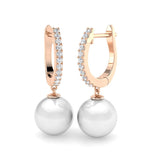 "Crane 6.5ct Gold Pearl Diamond Earrings – Elegant Luxury Jewelry"