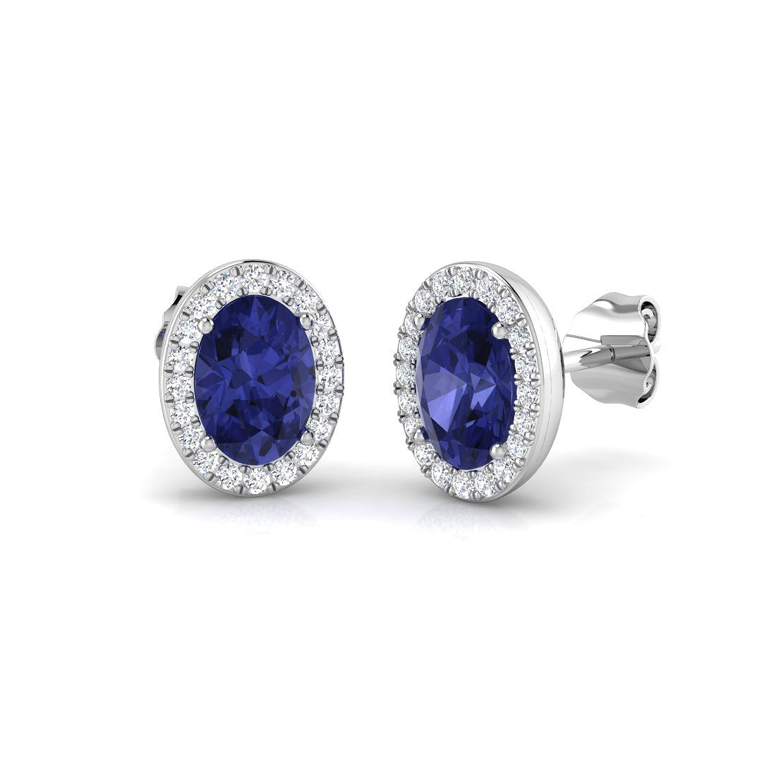 "Trogy 2ct Gold Tanzanite Diamond Earrings - Luxury Jewelry Elegance"