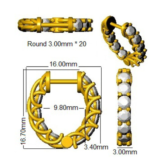 2.00 Ct Natural & Lab-Grown Round Cut Diamond Hoop Earrings | Prong Setting | 9K/18K Gold, Platinum