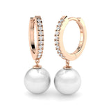 "Cleve Elegant Pearl Gold Earrings with 9.5ct Luxury Diamonds"