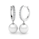 "Cleve Elegant Pearl Gold Earrings with 9.5ct Luxury Diamonds"