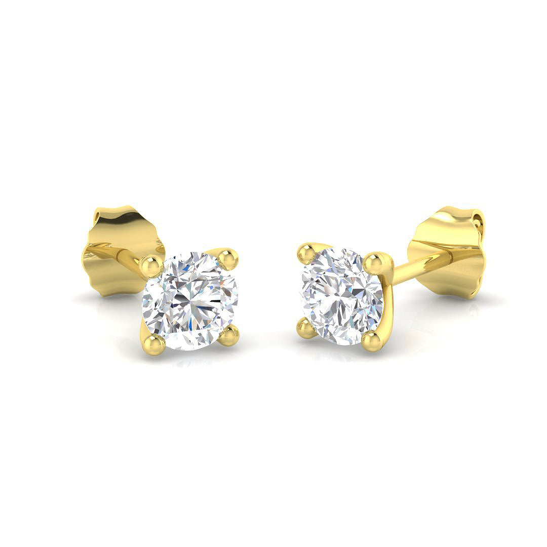 9ct Yellow Gold 0.76ct Lab Grown Diamond Solitaire Earrings
