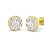 Halo Stud Earrings - 1.00 Carat Dandy Vintage Border