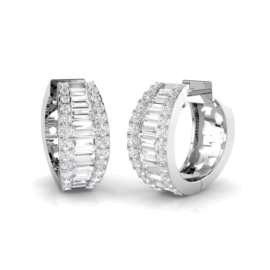 Blair Luxury Gold Diamond Earrings - Baguette & Brilliant 1.5ct-2.5ct