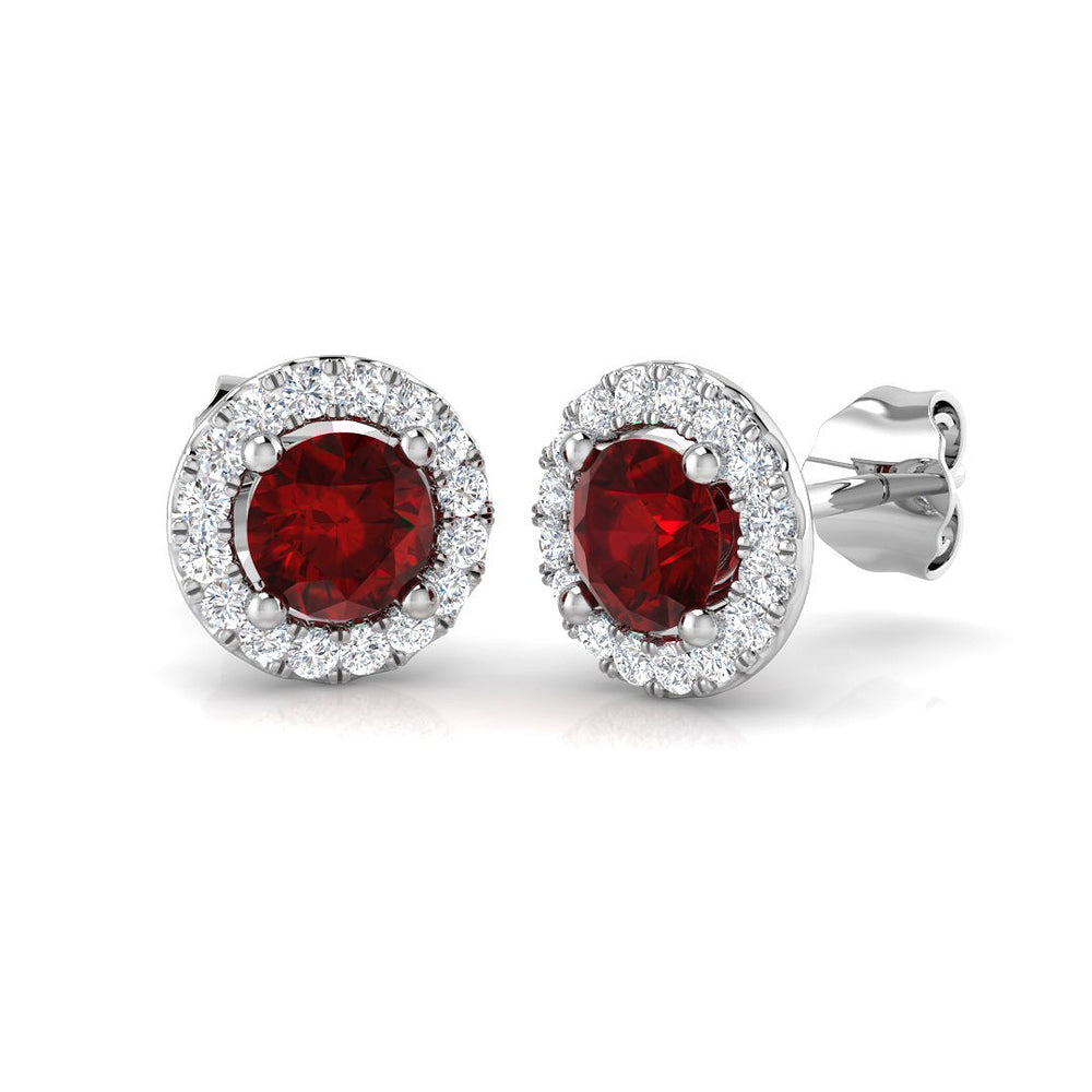 Halo Stud Earrings - 1.25 Carat Sassy Round Brilliant