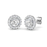 Halo Stud Earrings - 1.25 Carat Sassy Round Brilliant