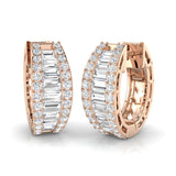 1.5ct Gold Baguette and Brilliant Diamond Earrings