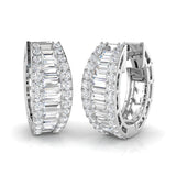 1.5ct Gold Baguette and Brilliant Diamond Earrings