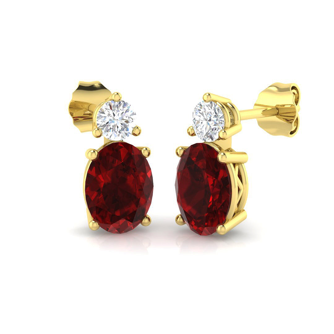 Tumty 3.5ct Ruby Gold Diamond Earrings – Luxurious Gemstone Jewelry