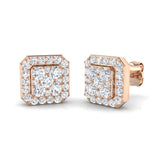 Carey 1ct Gold Cluster Diamond Earrings - Elegant Luxury Jewelry