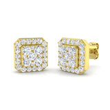 Carey 1ct Gold Cluster Diamond Earrings - Elegant Luxury Jewelry