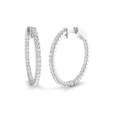 Tungy Gold Hoops Earrings with 1ct to 2ct Luxury Diamonds