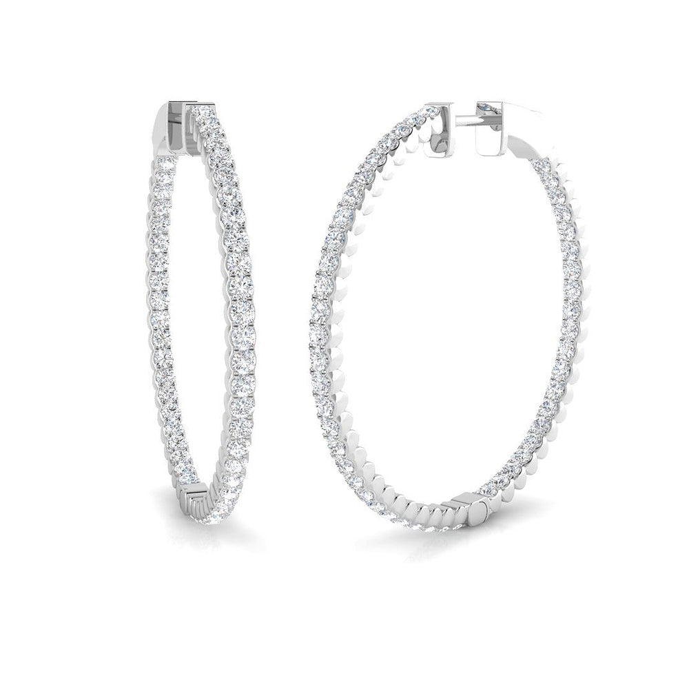 Hoop Earrings - Lilac 1.75ct To 3ct Fine Sparkle