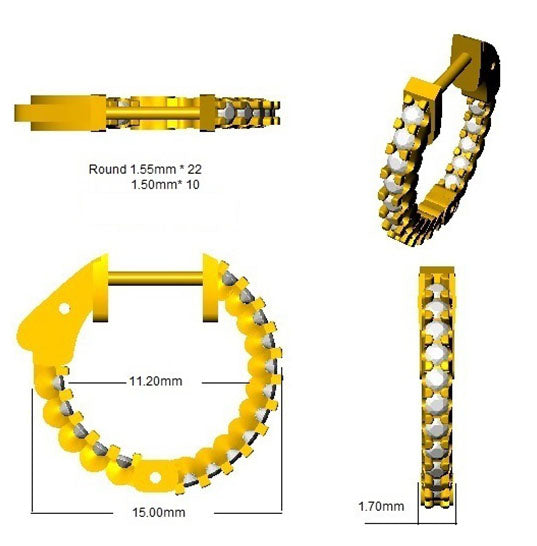 Natural & Lab-Grown Round Cut Diamond Hoop Earrings | U-Prong Set