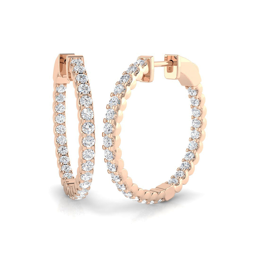 Hoop Earrings And Engagement Ring - Eresy 1.5ct Set
