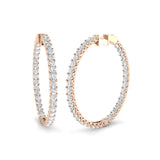 Erfpy Luxury Gold Hoop Earrings with 6.5-7.5ct Diamonds