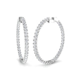 Erfpy Luxury Gold Hoop Earrings with 6.5-7.5ct Diamonds
