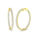 Erfpy Luxury Gold Hoop Earrings with 6.5-7.5ct Diamonds