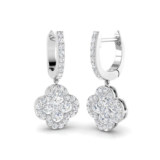 "Dayry Clover Diamond Earrings in Gold - 1ct Luxury Jewelry Elegance"