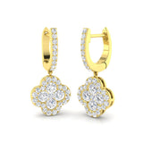"Dayry Clover Diamond Earrings in Gold - 1ct Luxury Jewelry Elegance"