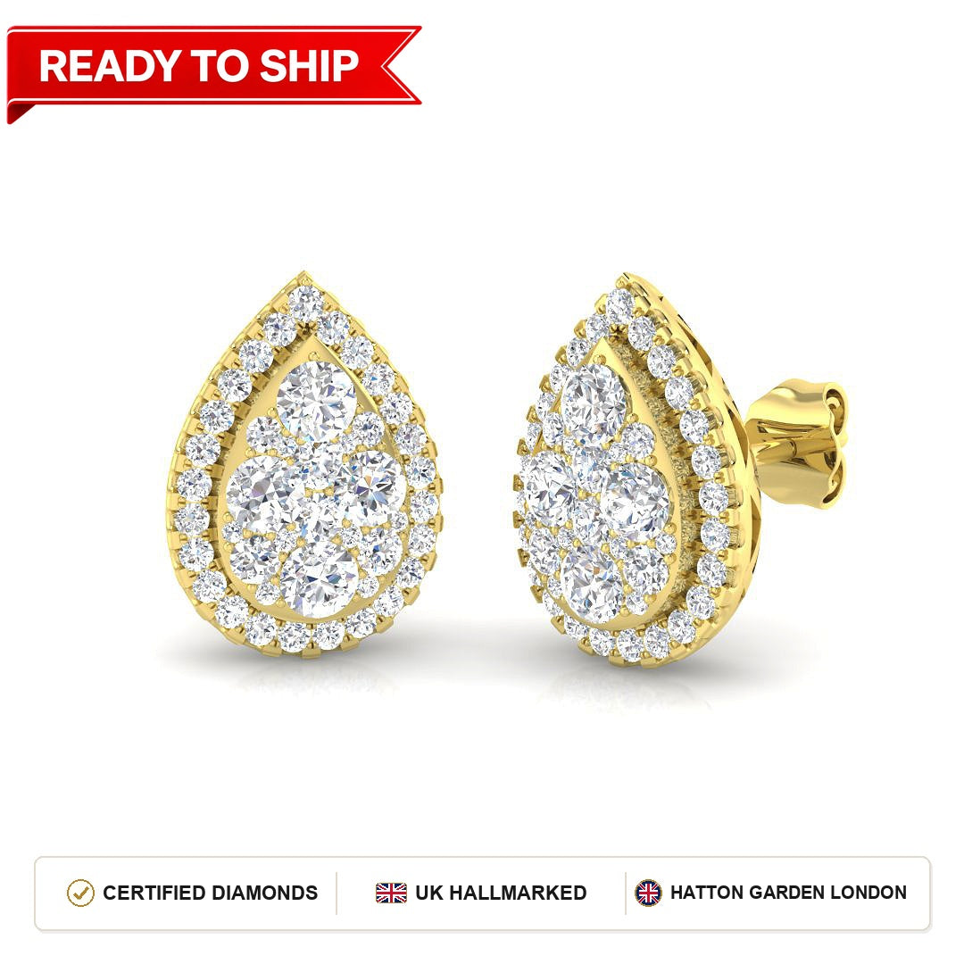 Lab grown diamond earring