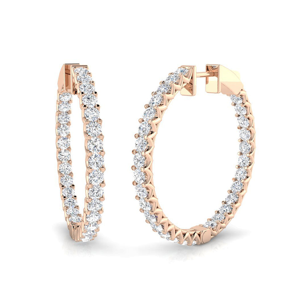 Hoop Earrings - Bloom 3.5ct To 5ct Fine Diamond Sparkle