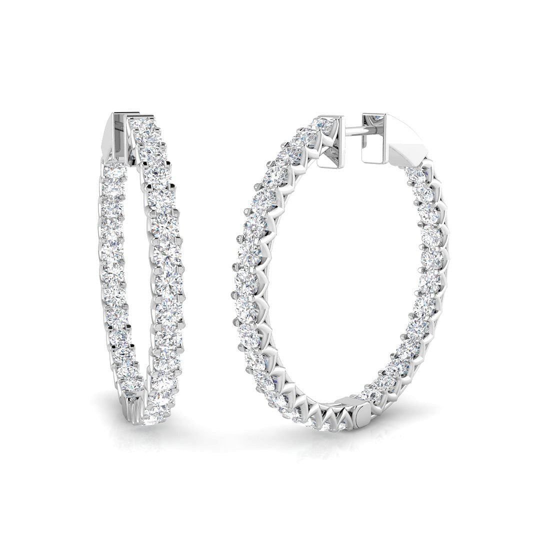 Hoop Earrings - Bloom 3.5ct To 5ct Fine Diamond Sparkle