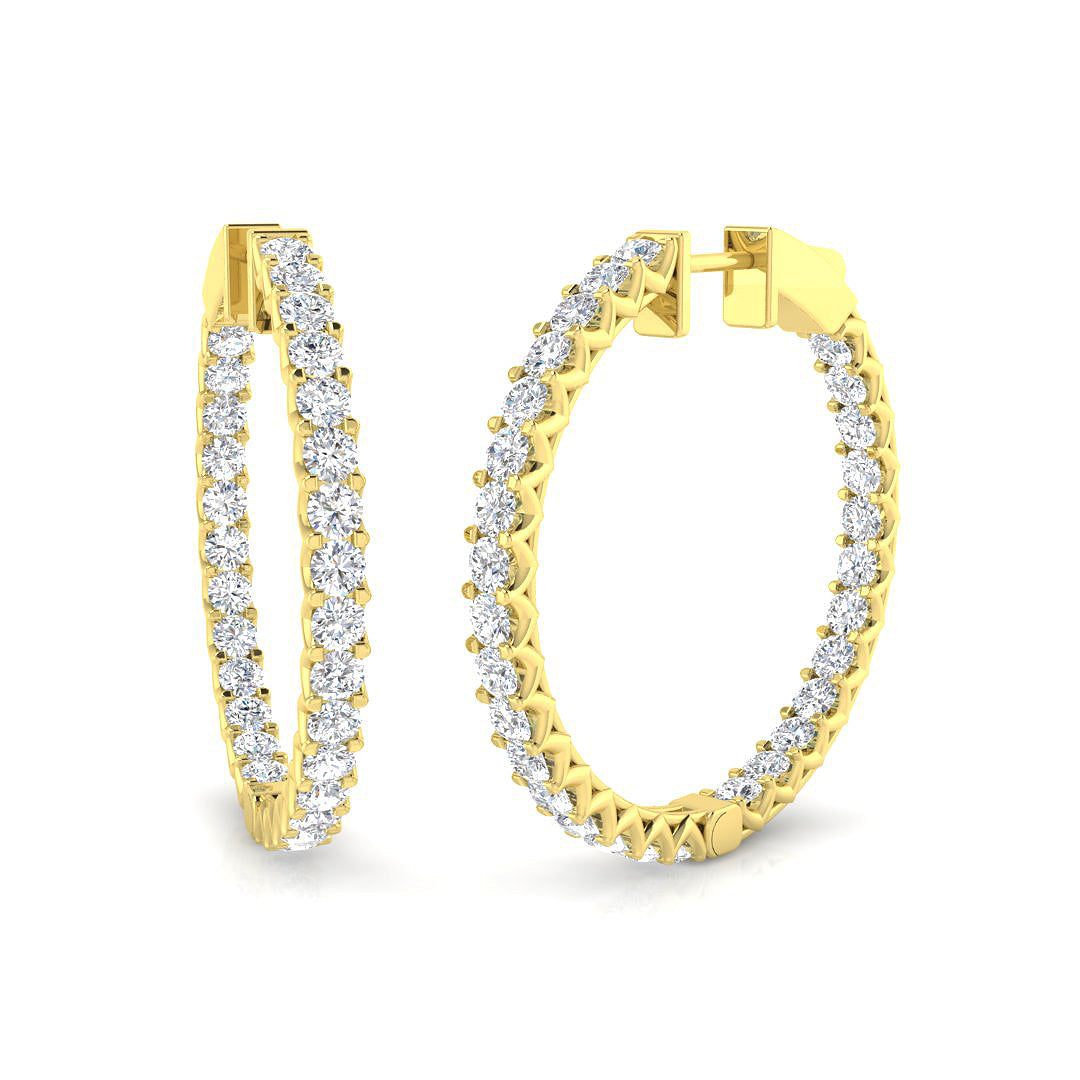 Hoop Earrings - Bloom 3.5ct To 5ct Fine Diamond Sparkle