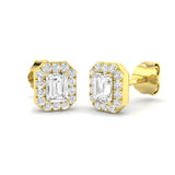 Halo Stud Earrings - 0.50 Carat Gigi Emerald Art Deco