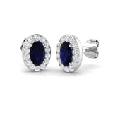 18ct White Gold 1.12ct Natural Blue Sapphire Earrings