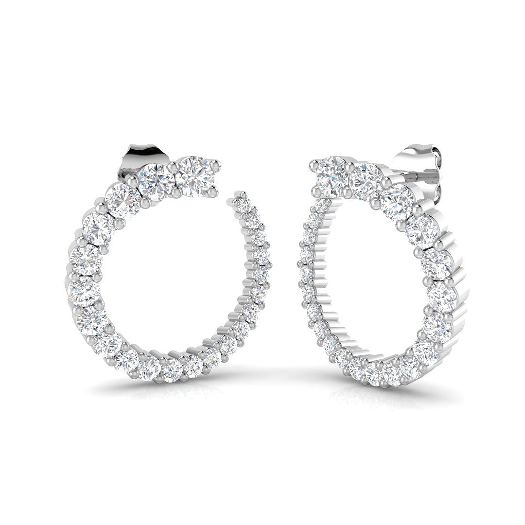 1.49ct Lab Diamond Round Cut Stud Earrings in 9K White Gold