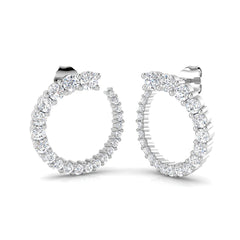 1.5 Carat D-E/VS Lab Grown Diamond Hoops Earring 9k White Gold Ready To Ship